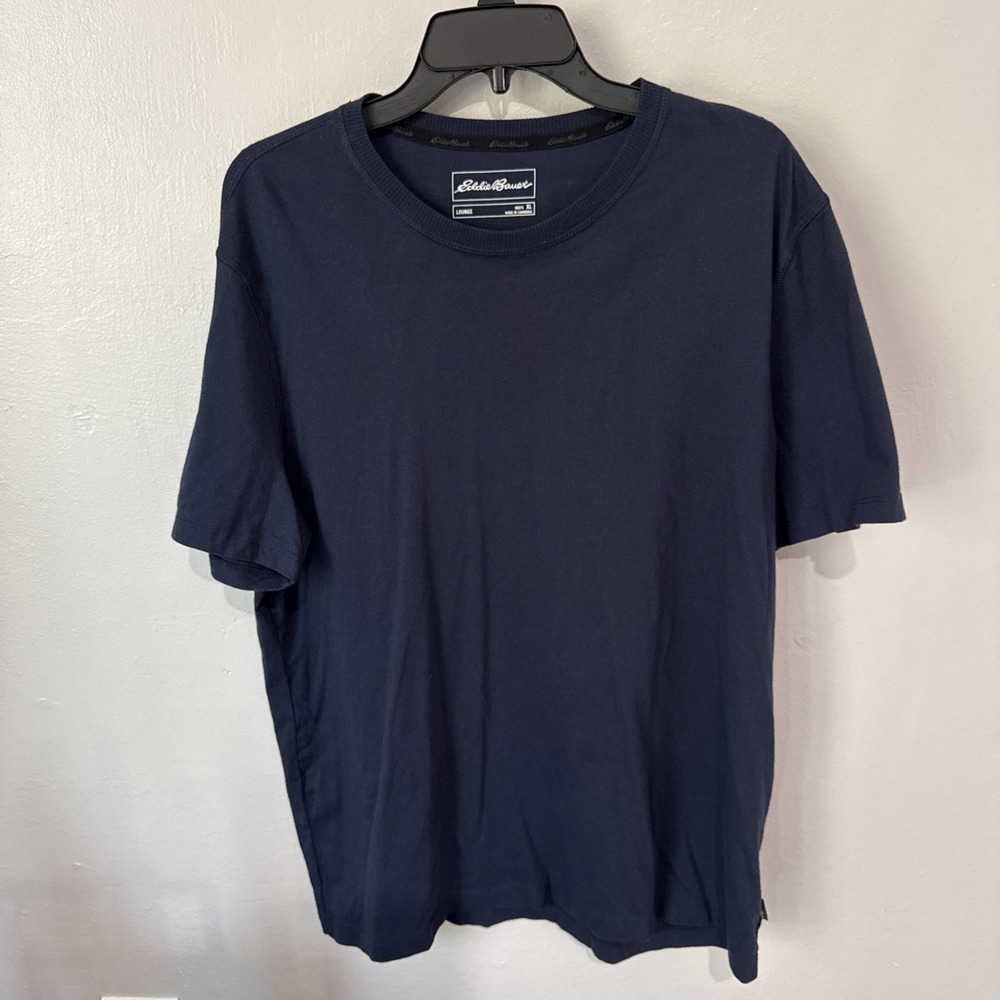 Eddie Bauer Legendwash Mens XL Cotton Short Sleeve Tee Blue RN157622